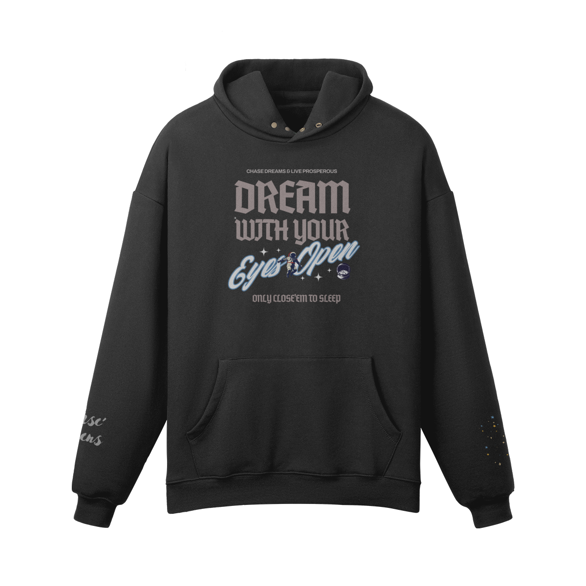 Dream Deluxe Button Up Unisex Hoodie w/Star Sleeve