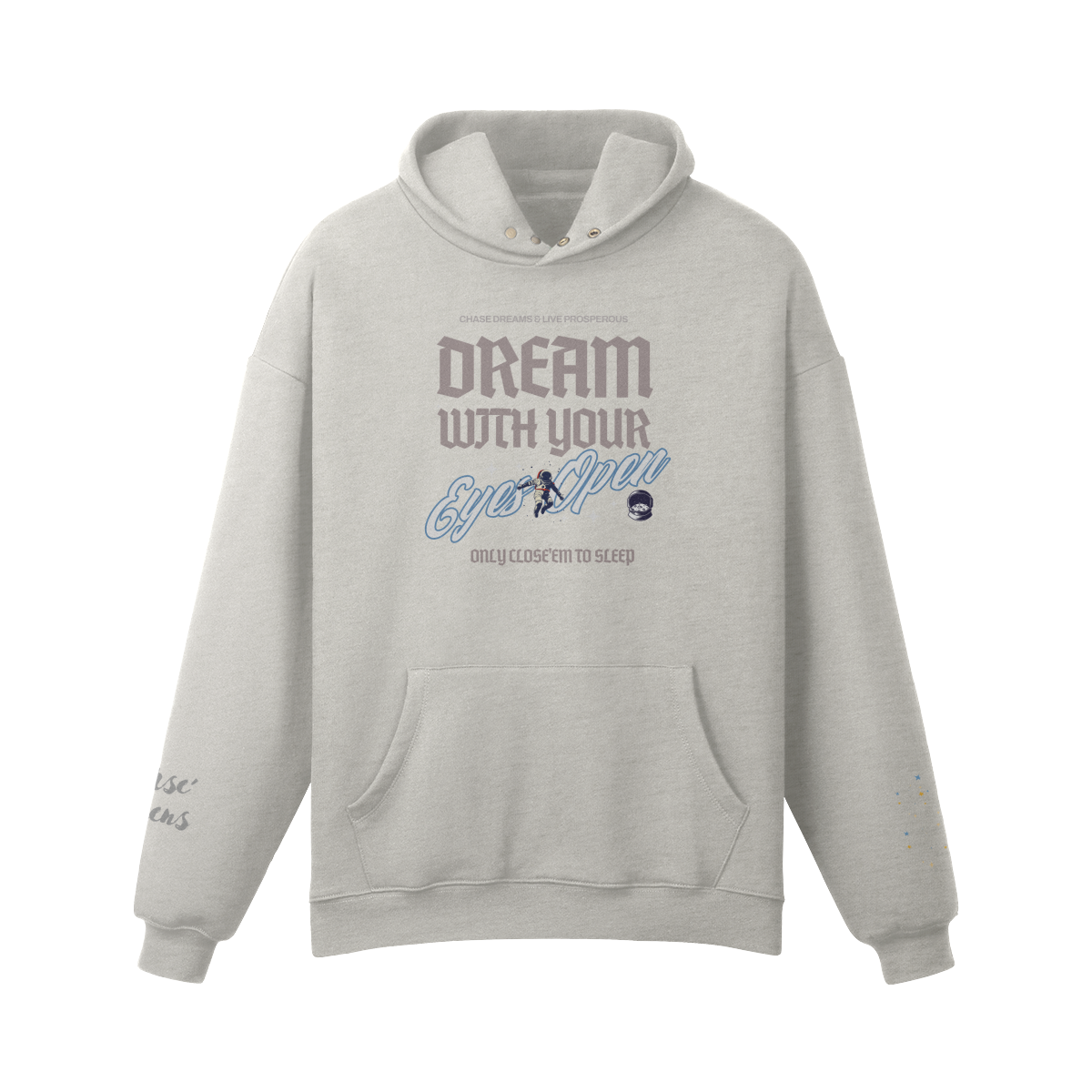 Dream Deluxe Button Up Unisex Hoodie w/Star Sleeve